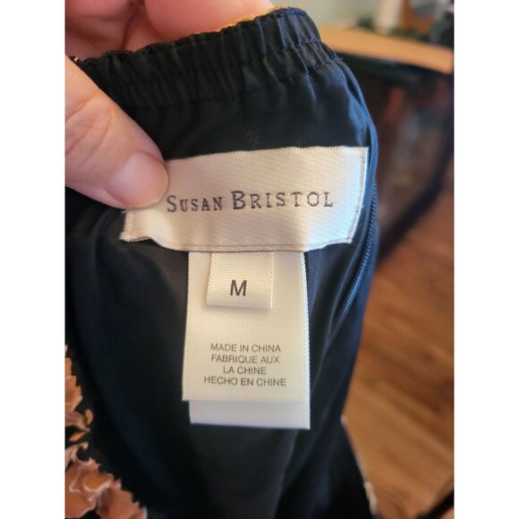 Susan Bristol Silk Black/Brown Skip Skirt Ruffle M Whimsygoth Grunge Fairy y2K - Picture 6 of 6